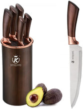 Knife Set,6 Pieces Knife Block with Knives,Premium Knife Set with High-Grade Stainless Steel Blades and Ergonomic Design,Kitchen Knives with Gift Box